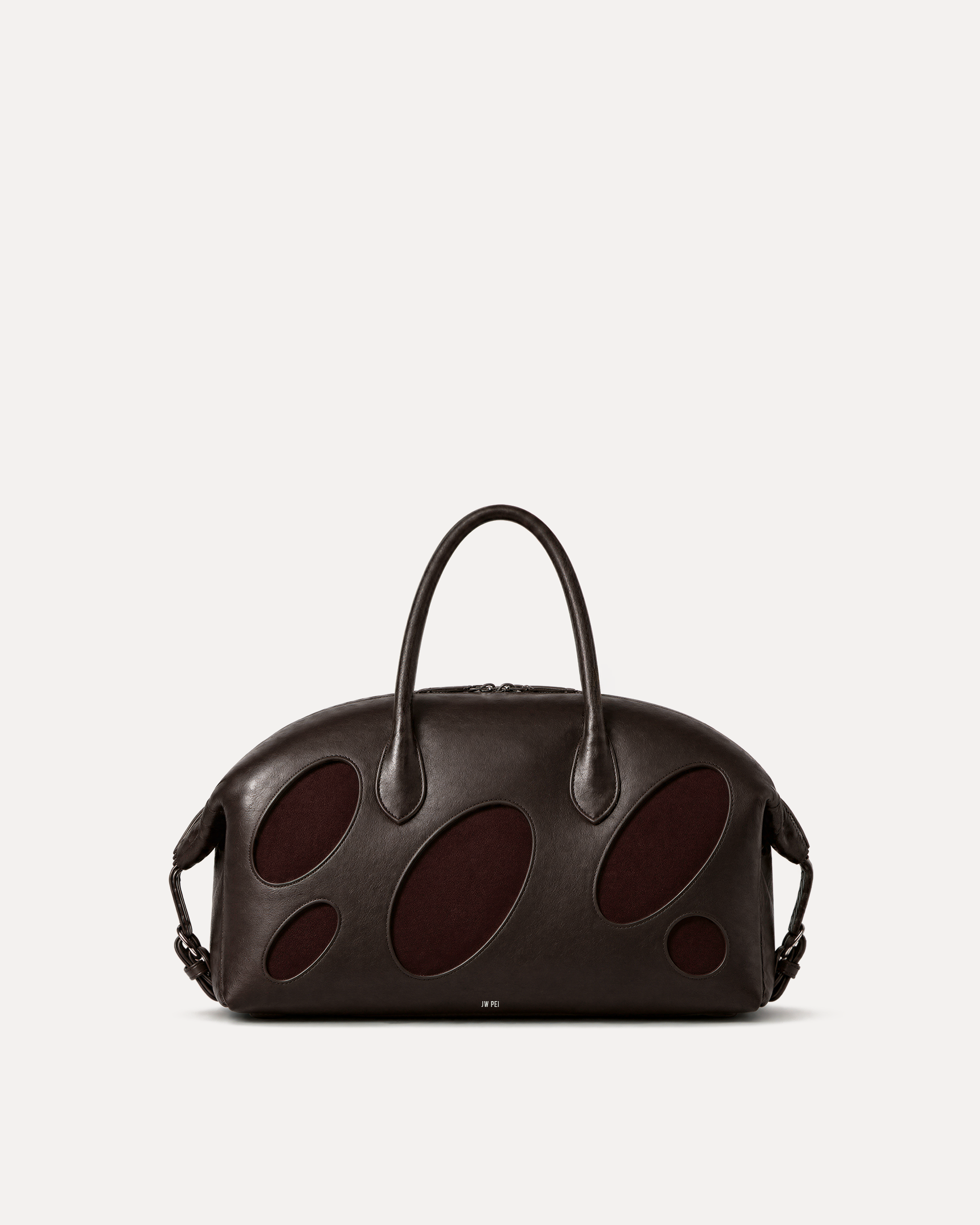 Ariel Oval Inlay Top Handle Bag - Black