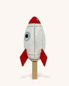 Rocket Shape Faux Crystal Clutch - Silver