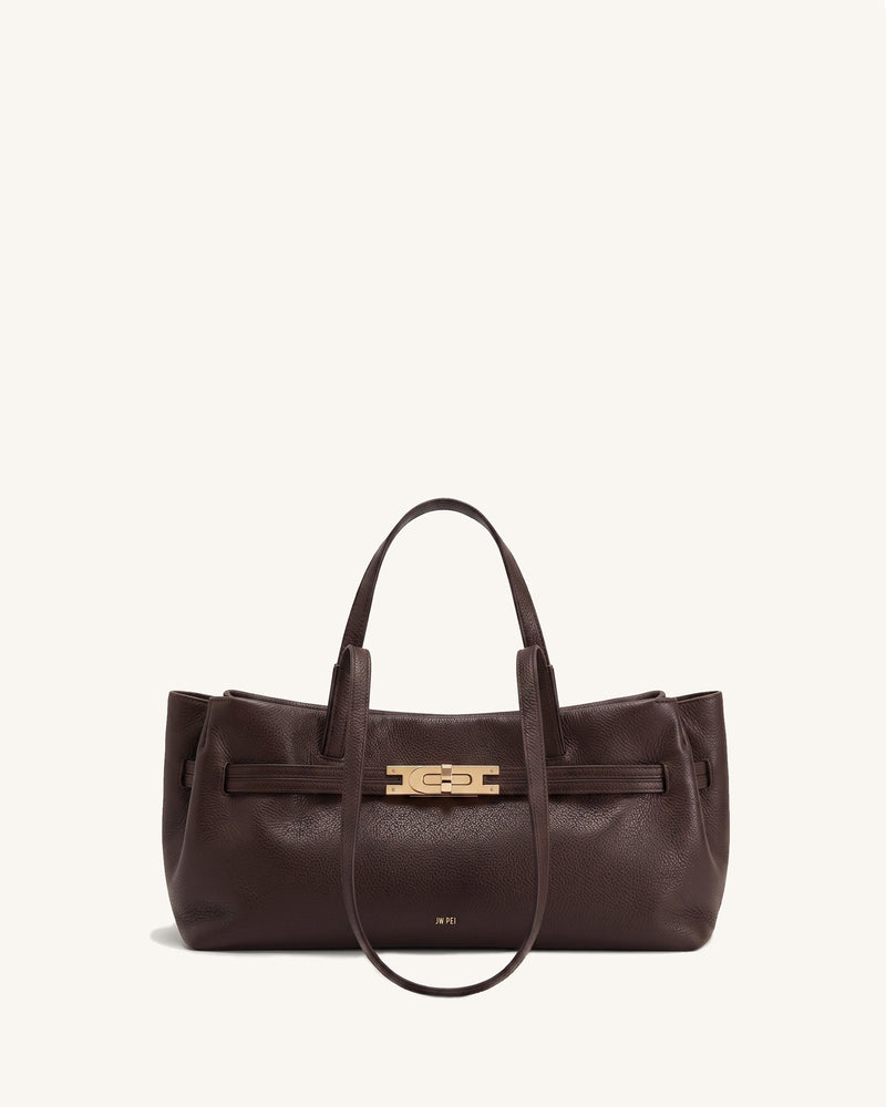 Bria Pebbled Shoulder Tote Bag – Espresso Brown