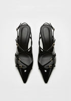 Maya Buckled Slingbacks – Black
