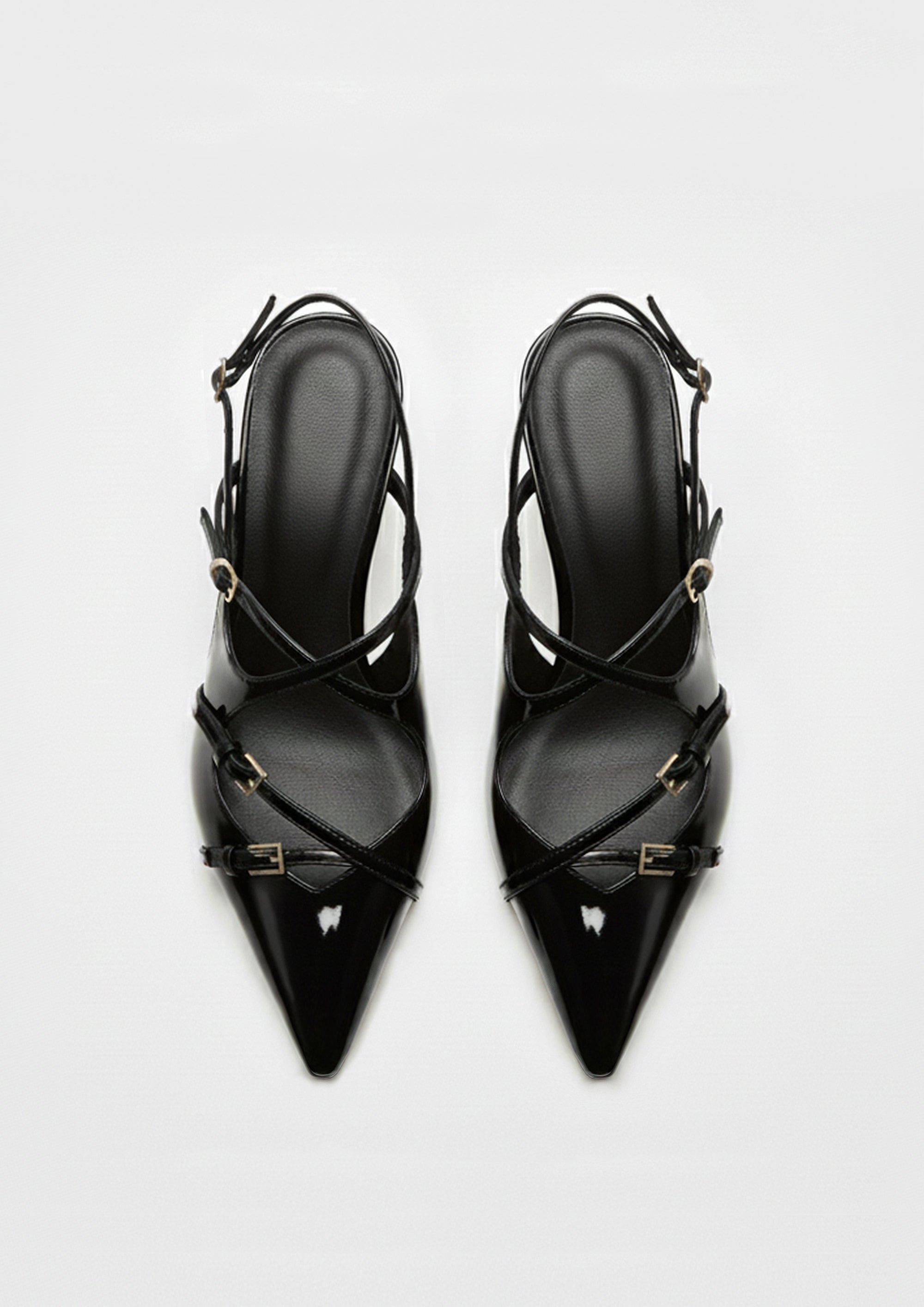 Maya Buckled Slingbacks – Black