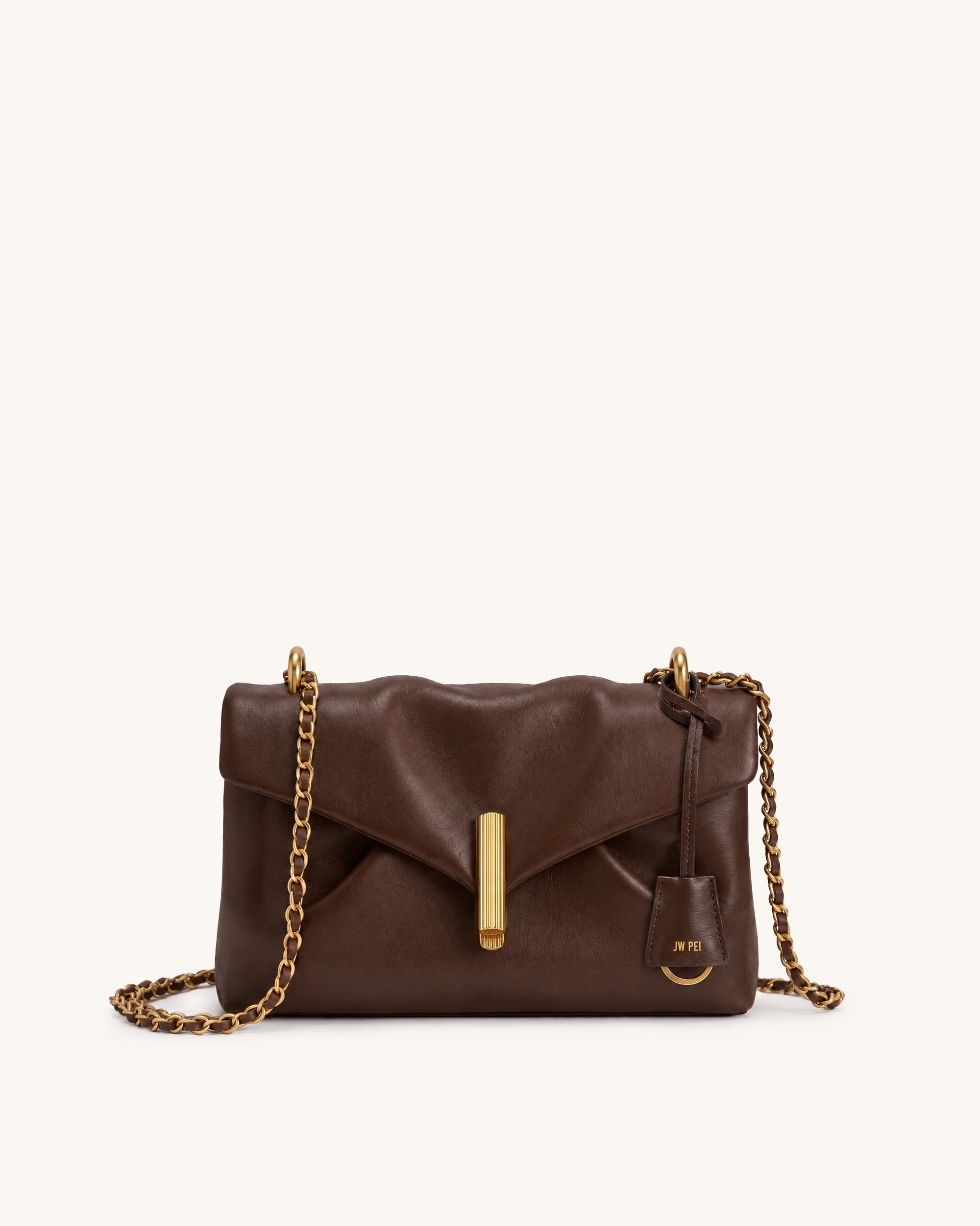 Valerie Envelope Chain Bag - Dark Brown
