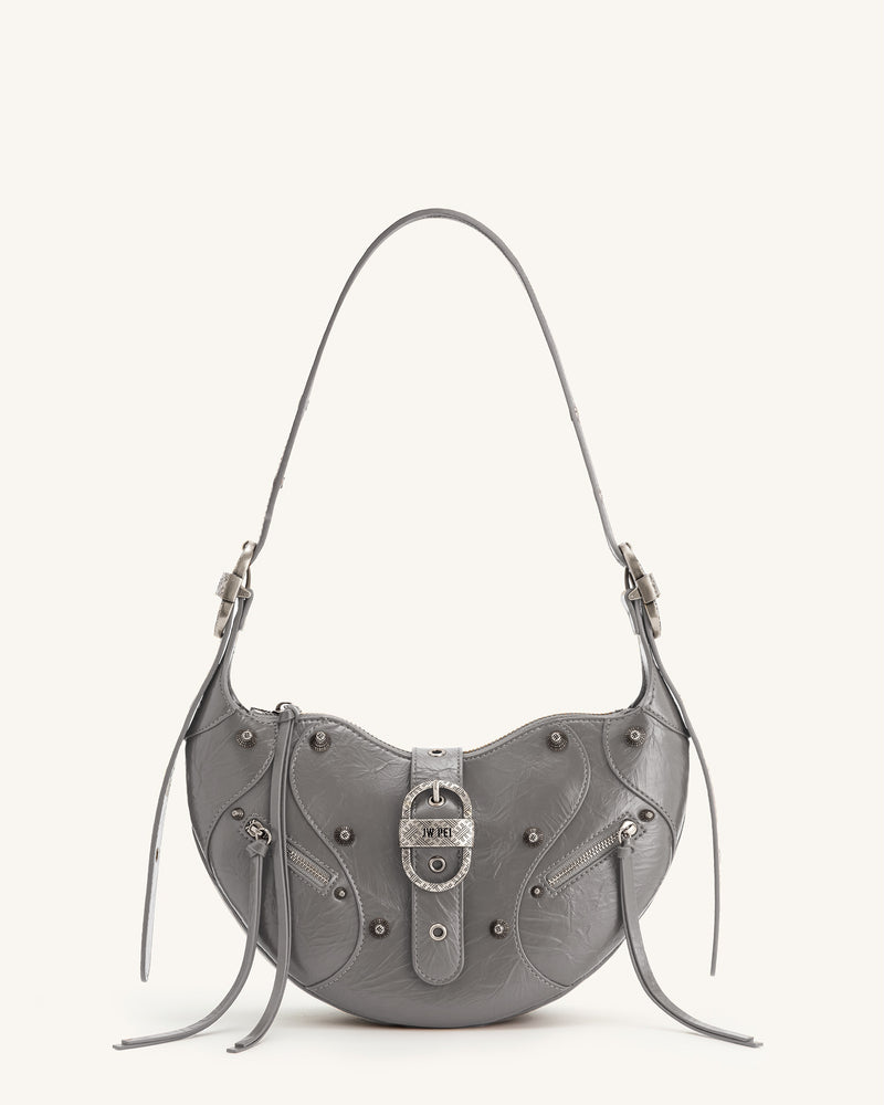 Tessa Studded Shoulder Bag - Gray