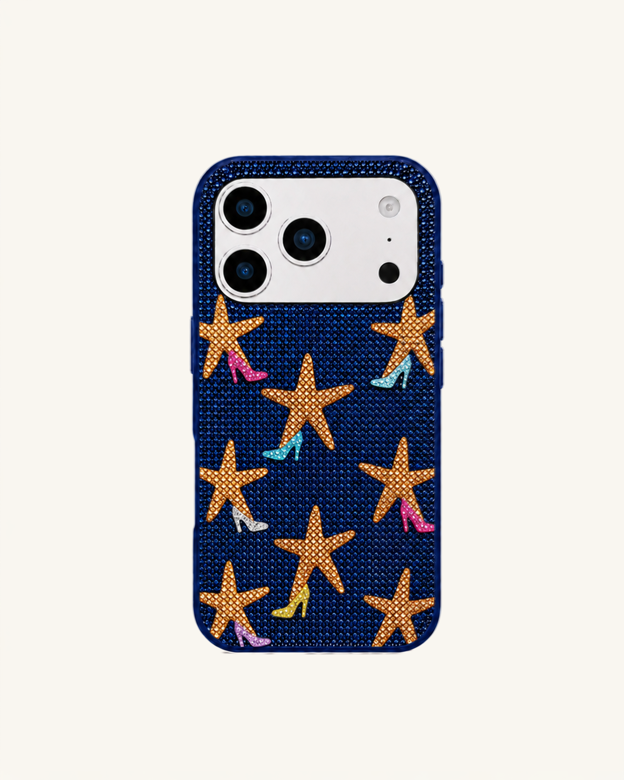 Starfish Rhinestone Phone Case – Blue