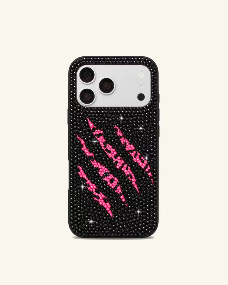 Claw Sparkle Artificial Crystal Phone Case – Black
