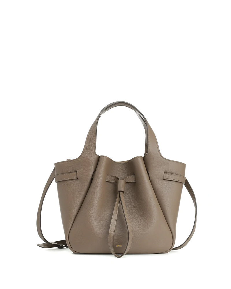 Avery Drawstring Bucket Bag - Taupe