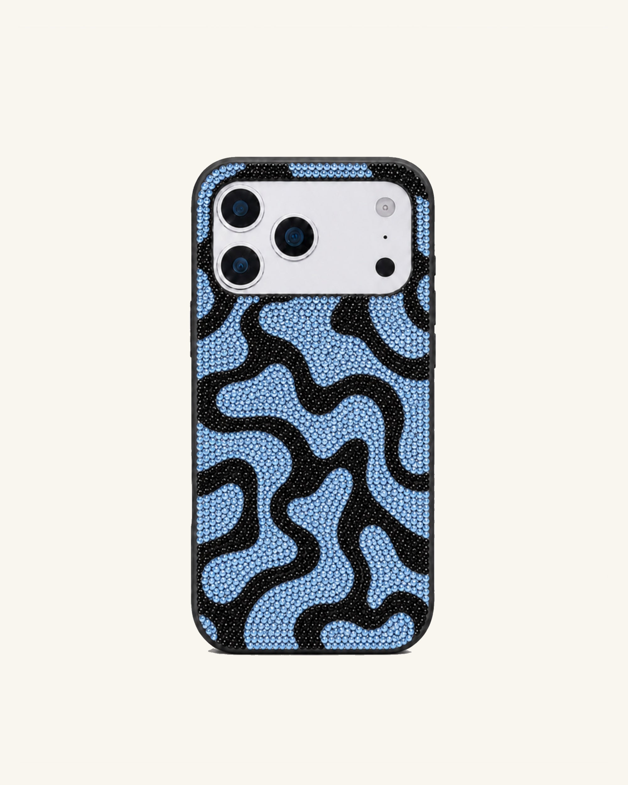 Abstract Rhinestone Phone Case – Blue