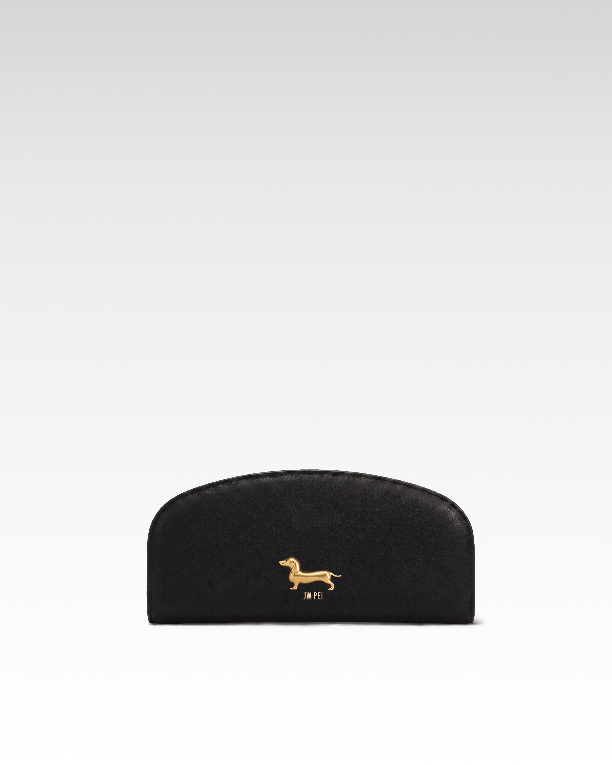 Maeve Dachshund Emblem Half-Moon Wallet - Black