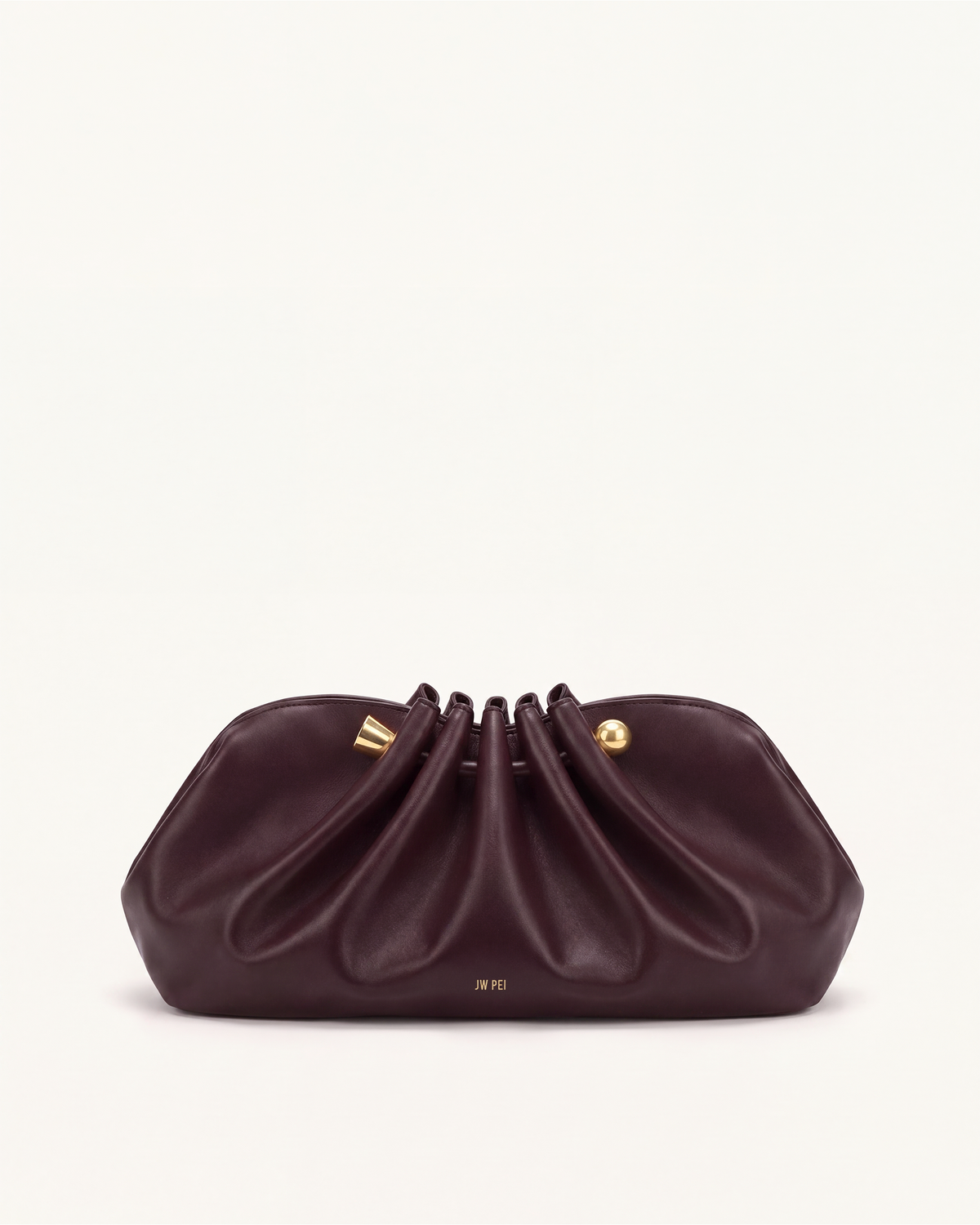 Naomi Ruched Dome Clutch – Burgundy