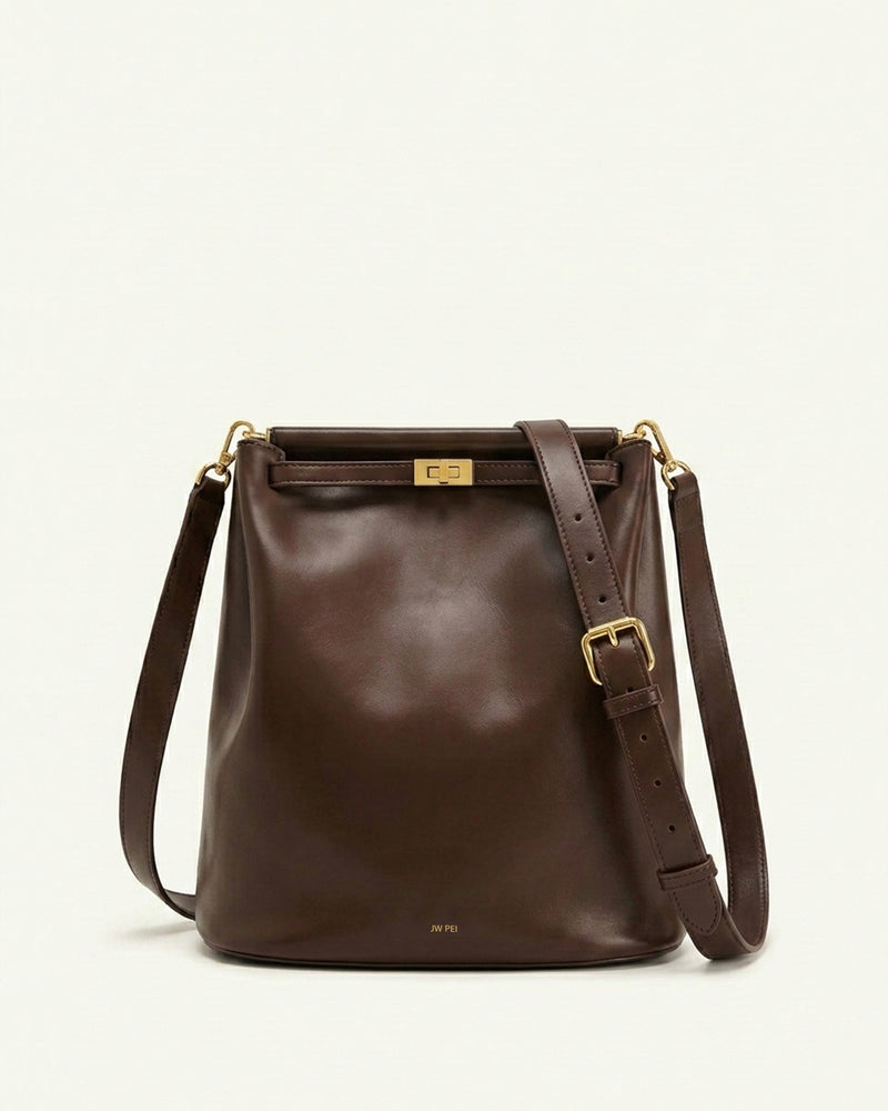 Keyla Bucket Crossbody Bag – Dark Brown