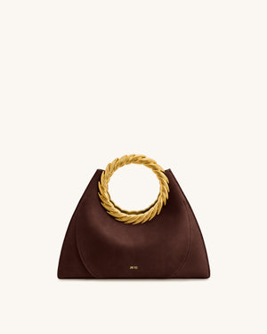 Harlee Faux Suede Fringe Shoulder Bag - Burgundy