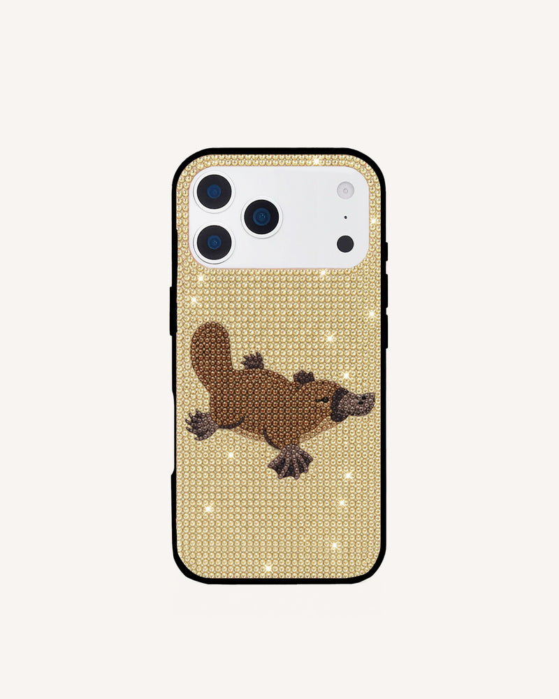 Platypus Artificial Crystal Phone Case – Gold