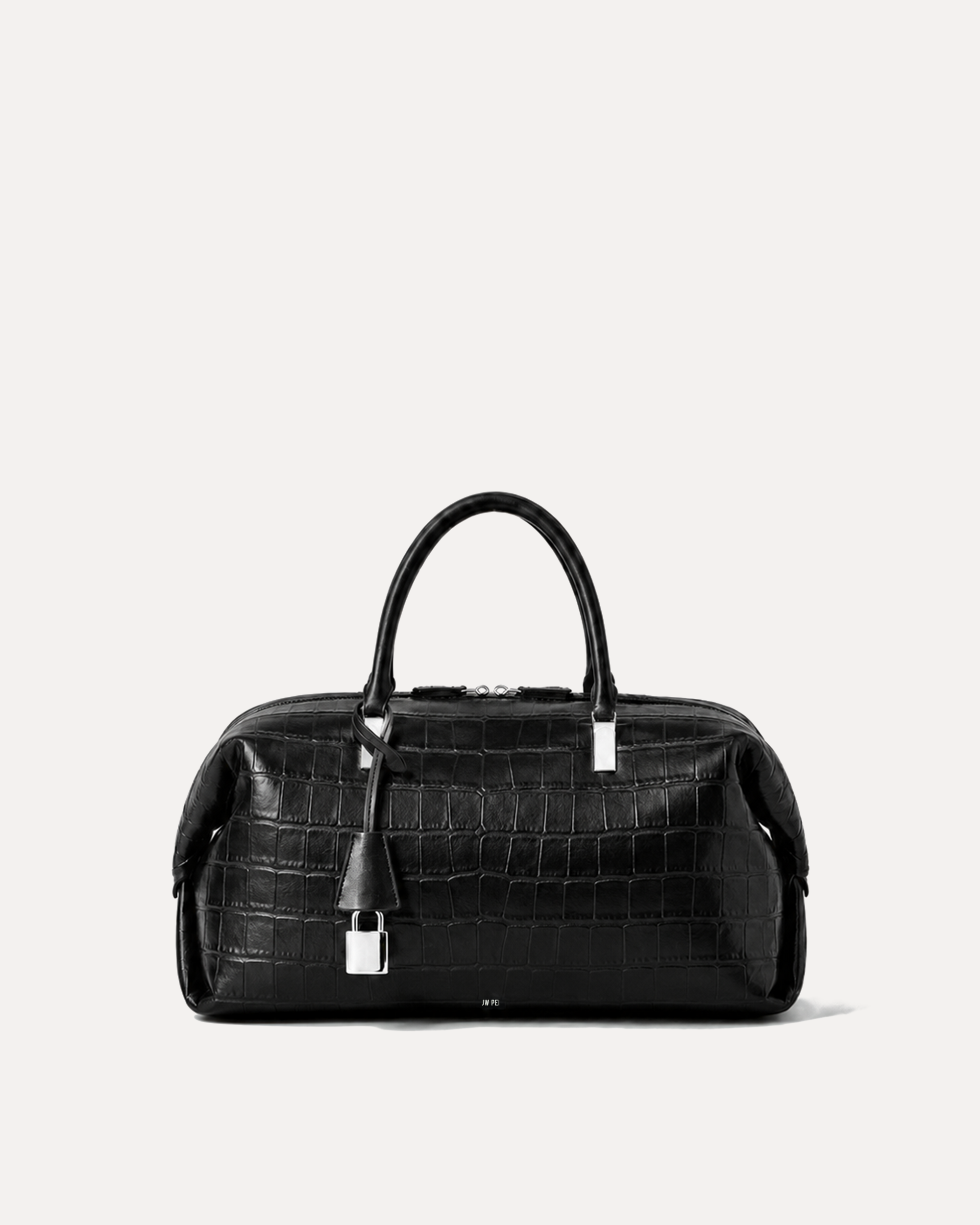 Cora Top Handle Bag - Black Croc