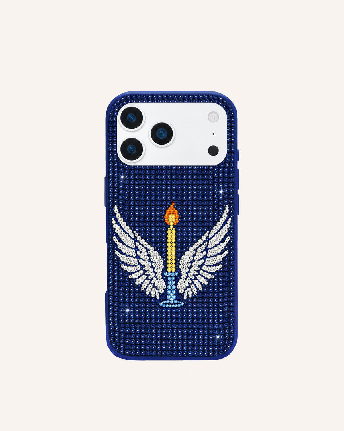 Winged Candle Artificial Crystal Phone Case – Blue