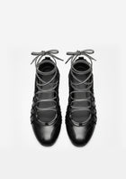 Nina Lace-Up Ballet Flats – Black