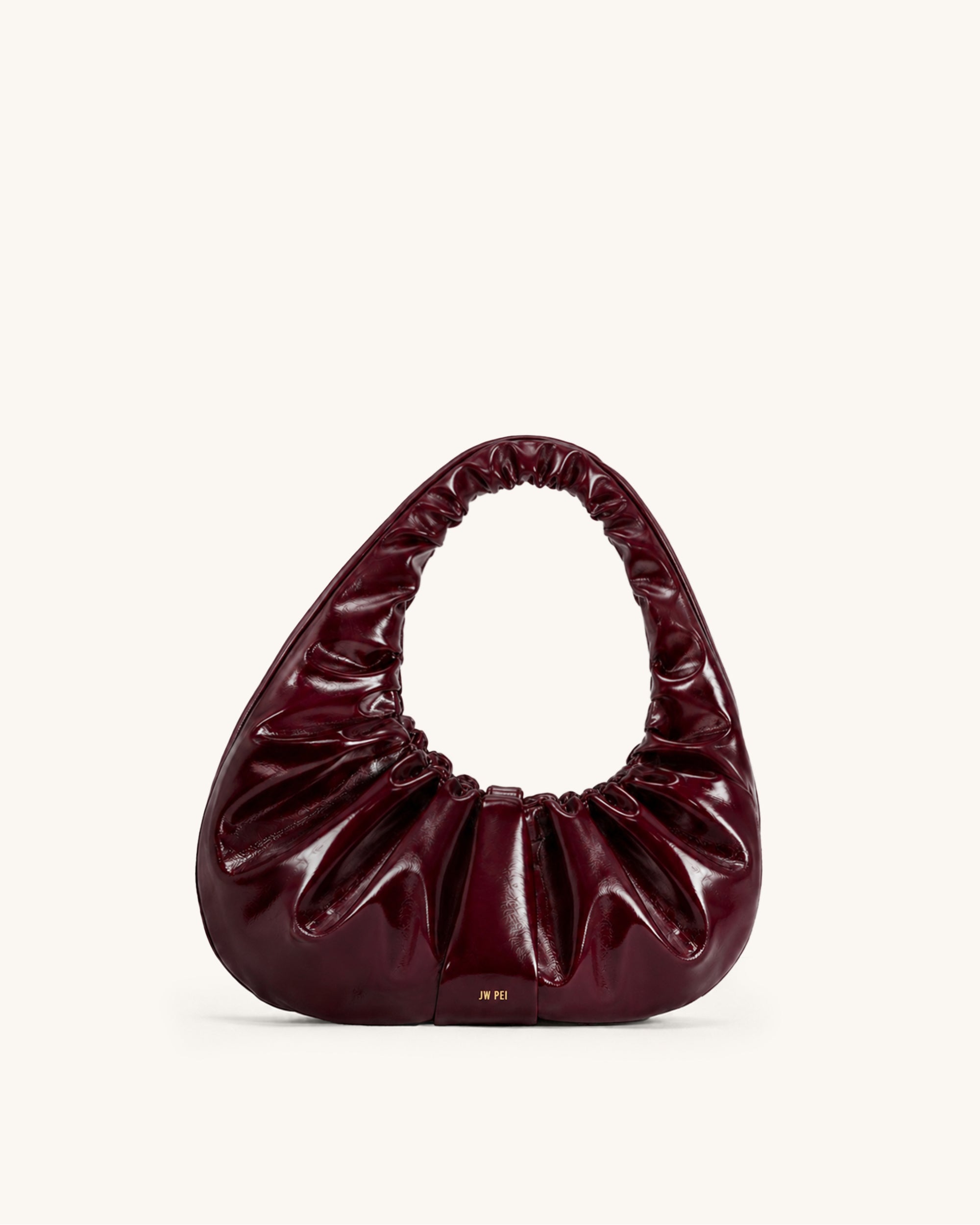 Harlee Ruched Hobo Bag - Deep Burgundy