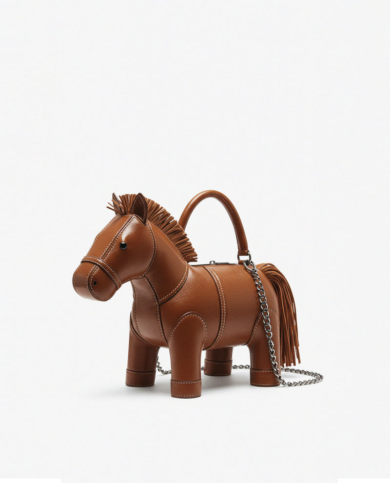 Harper Horse Top Handle Bag - Brown