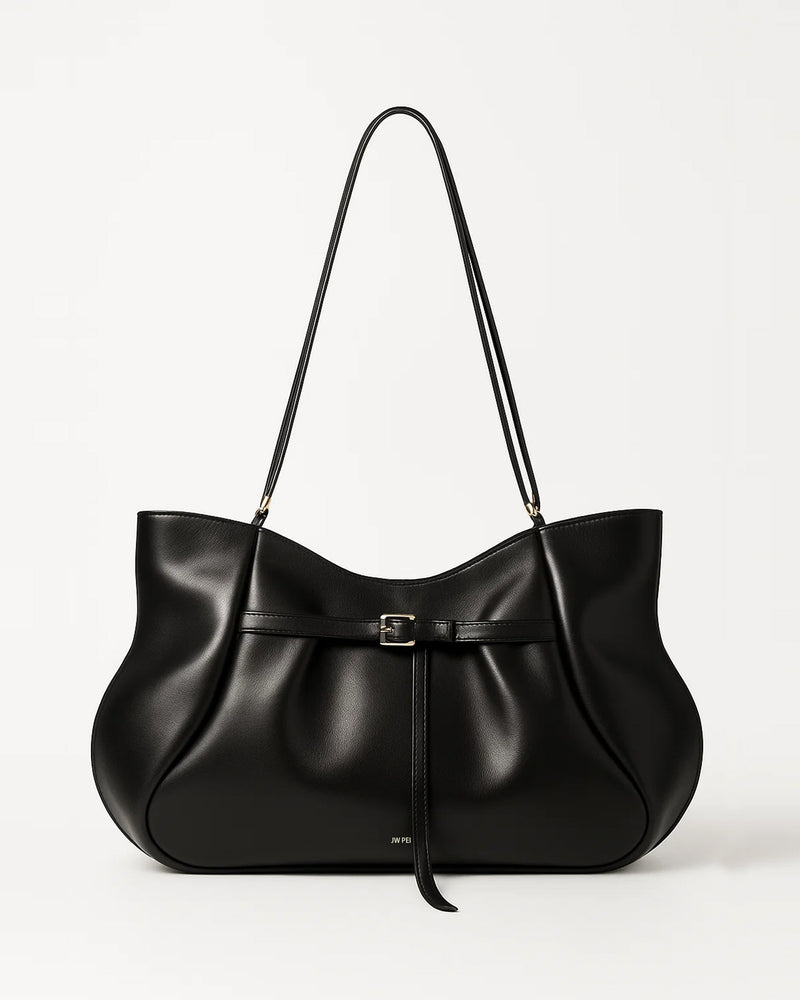 Alia Curved Shoulder Bag - Black