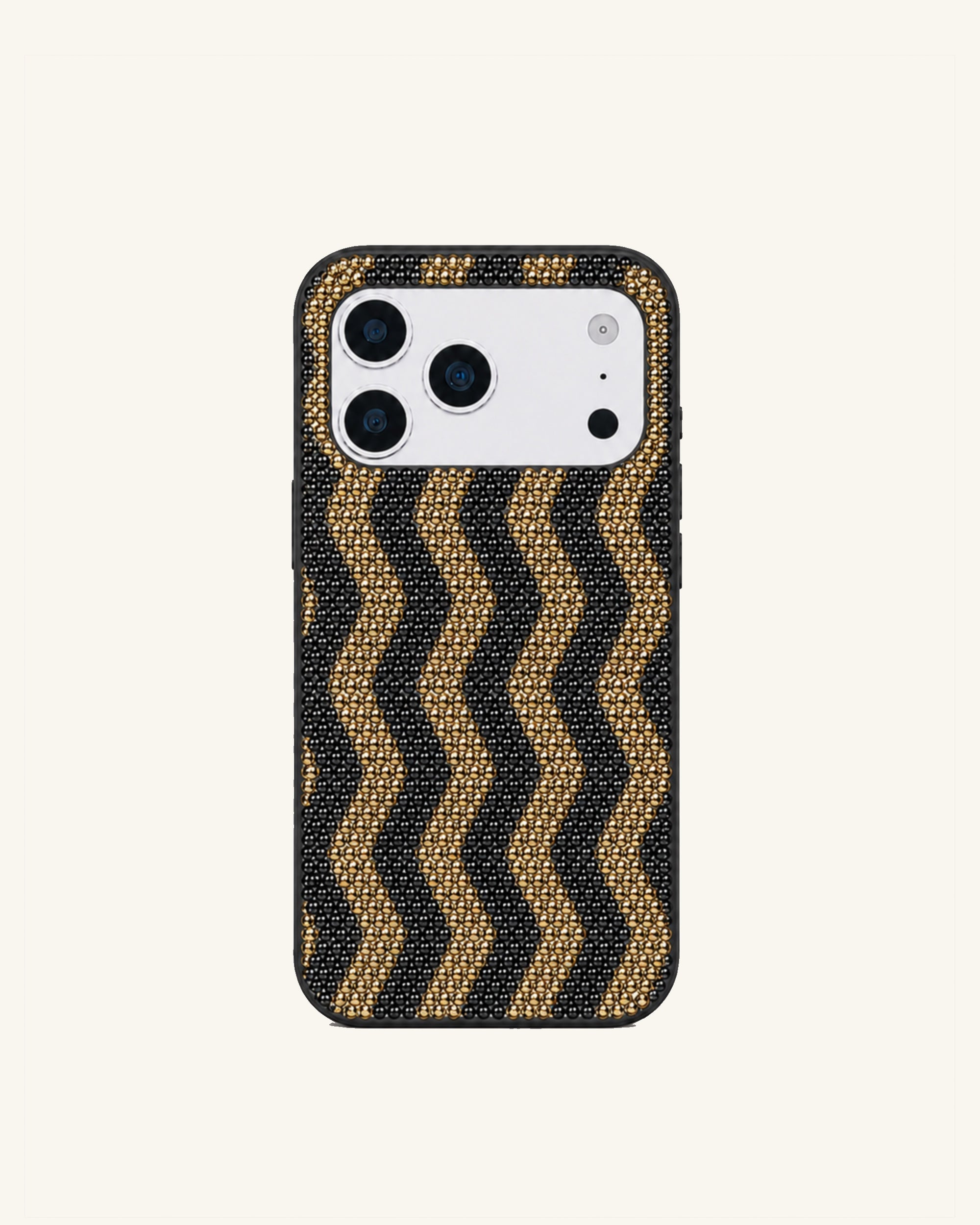 Zigzag Rhinestone Phone Case – Gold