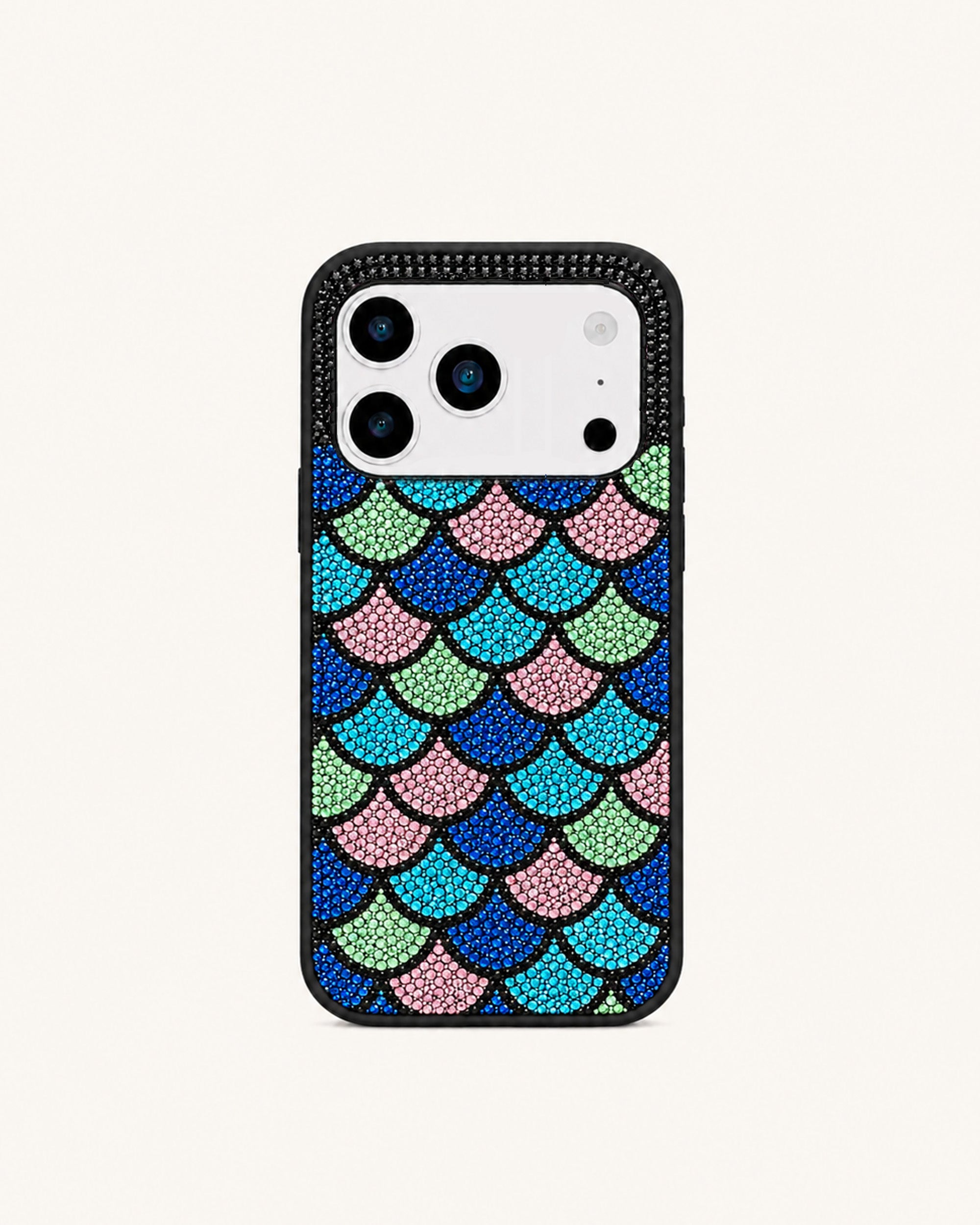 Mermaid Scale Artificial Crystal Phone Case – Blue