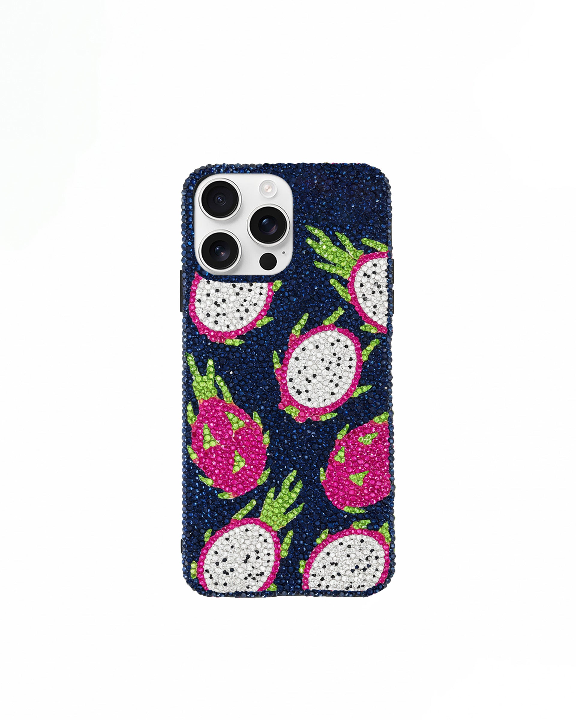 Dragon Fruit Artificial Crystal Phone Case – Blue