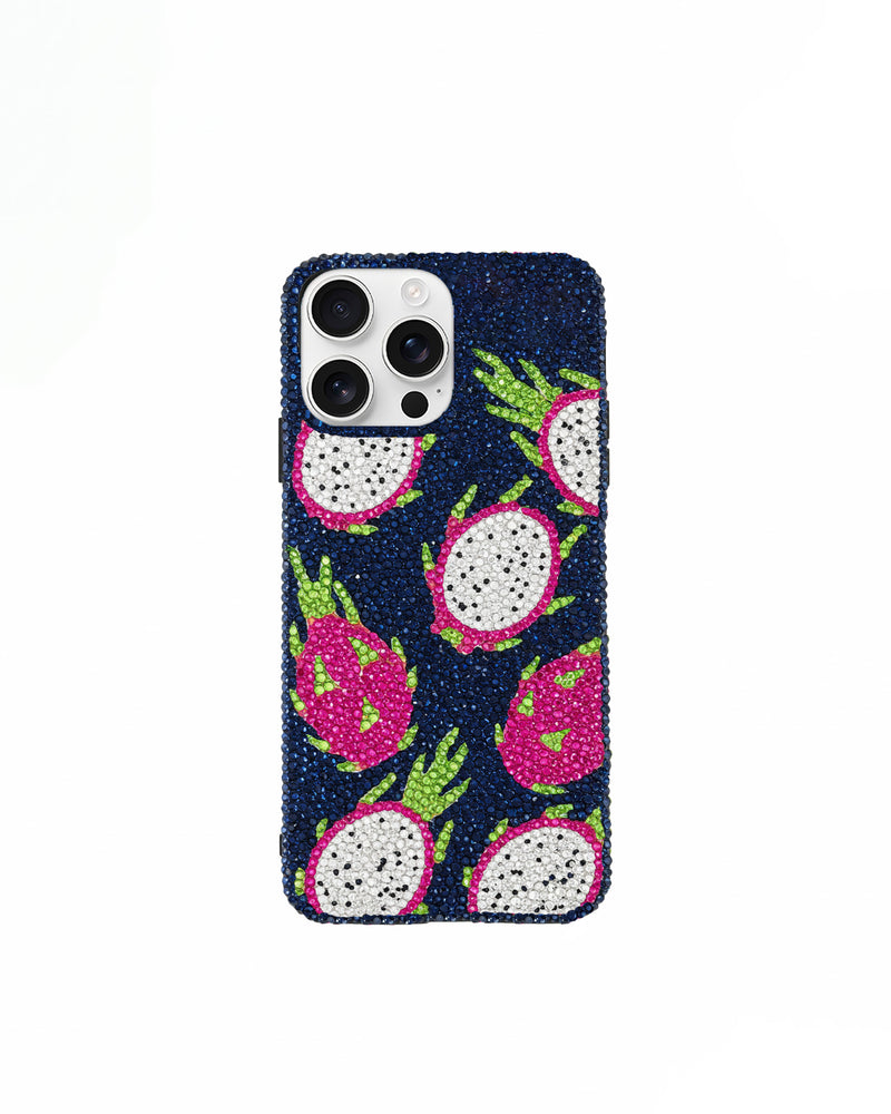 Dragon Fruit Artificial Crystal Phone Case – Blue