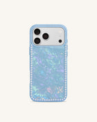 Pearl Marble Artificial Crystal Phone Case - Iridescent Blue