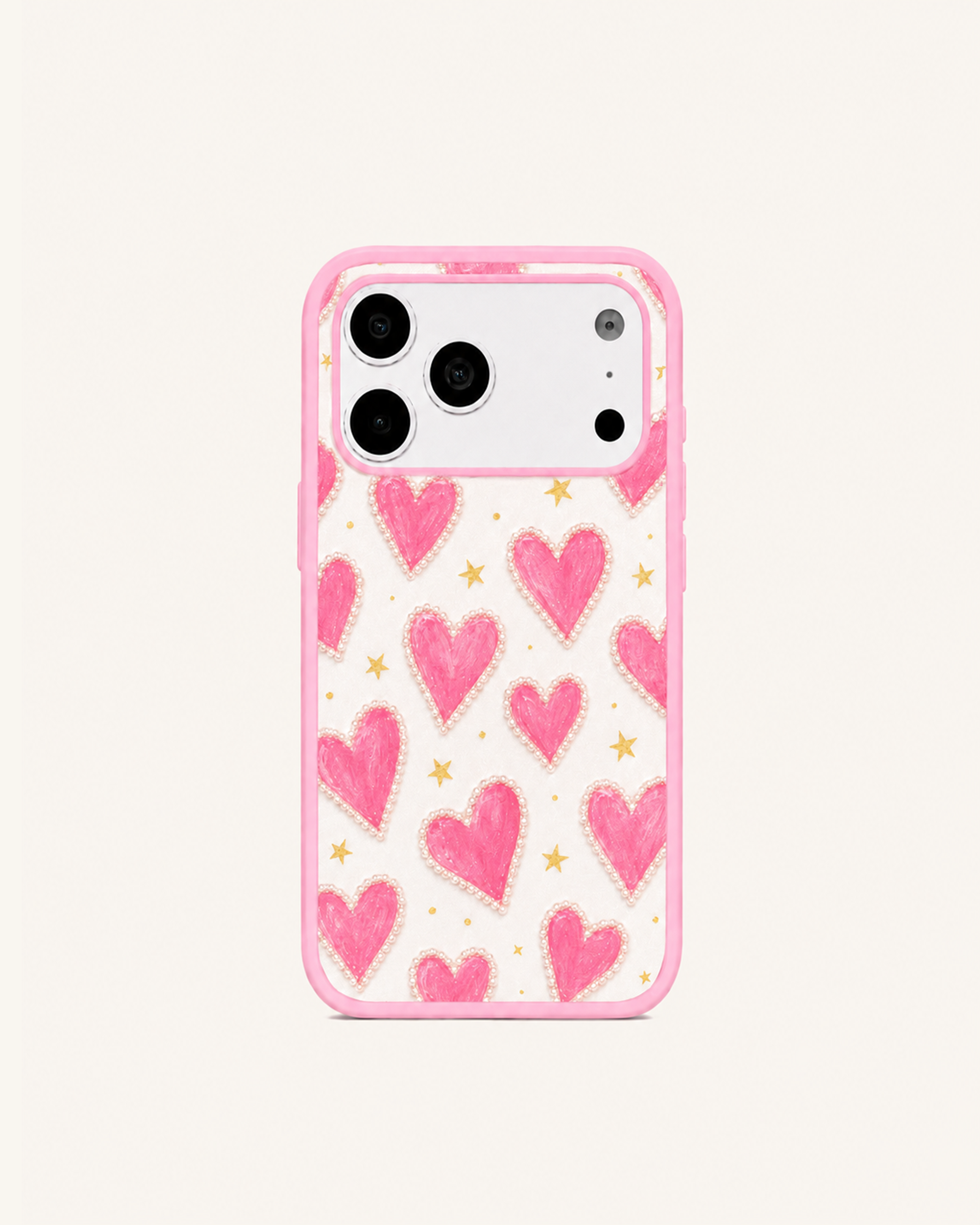Pink Heart Pattern Phone Case – Pink
