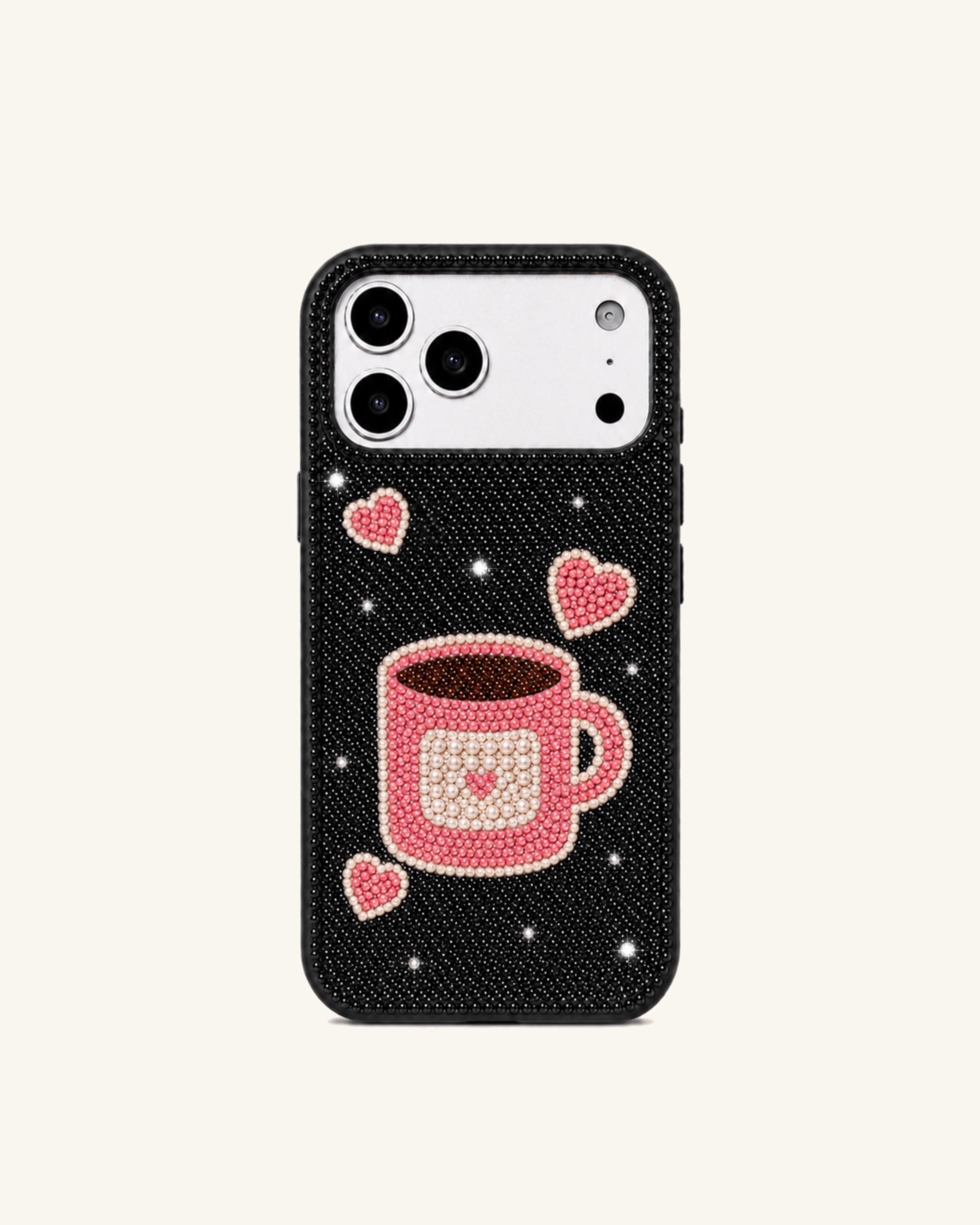 Coffee Mug Heart Phone Case – Black