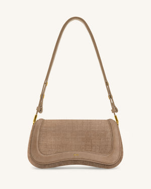 Harlee Faux Suede Fringe Shoulder Bag - Burgundy
