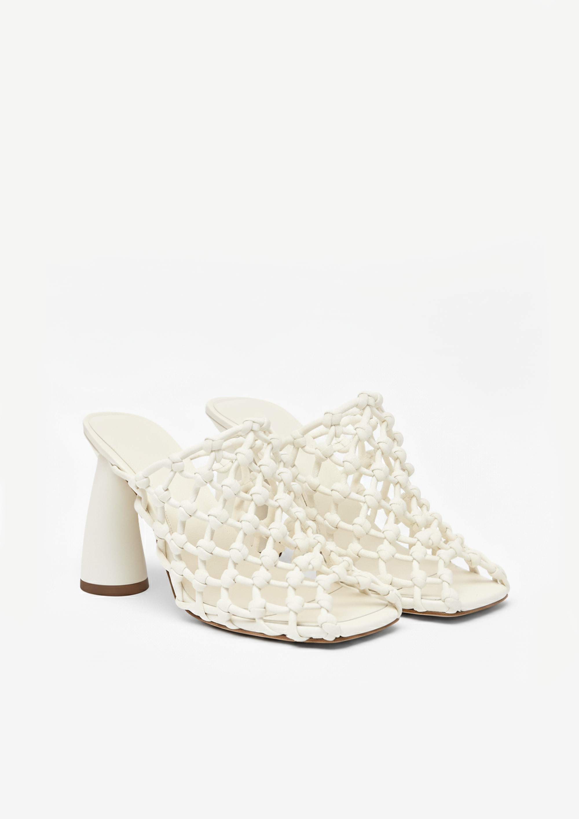 Aria Woven Mules – White