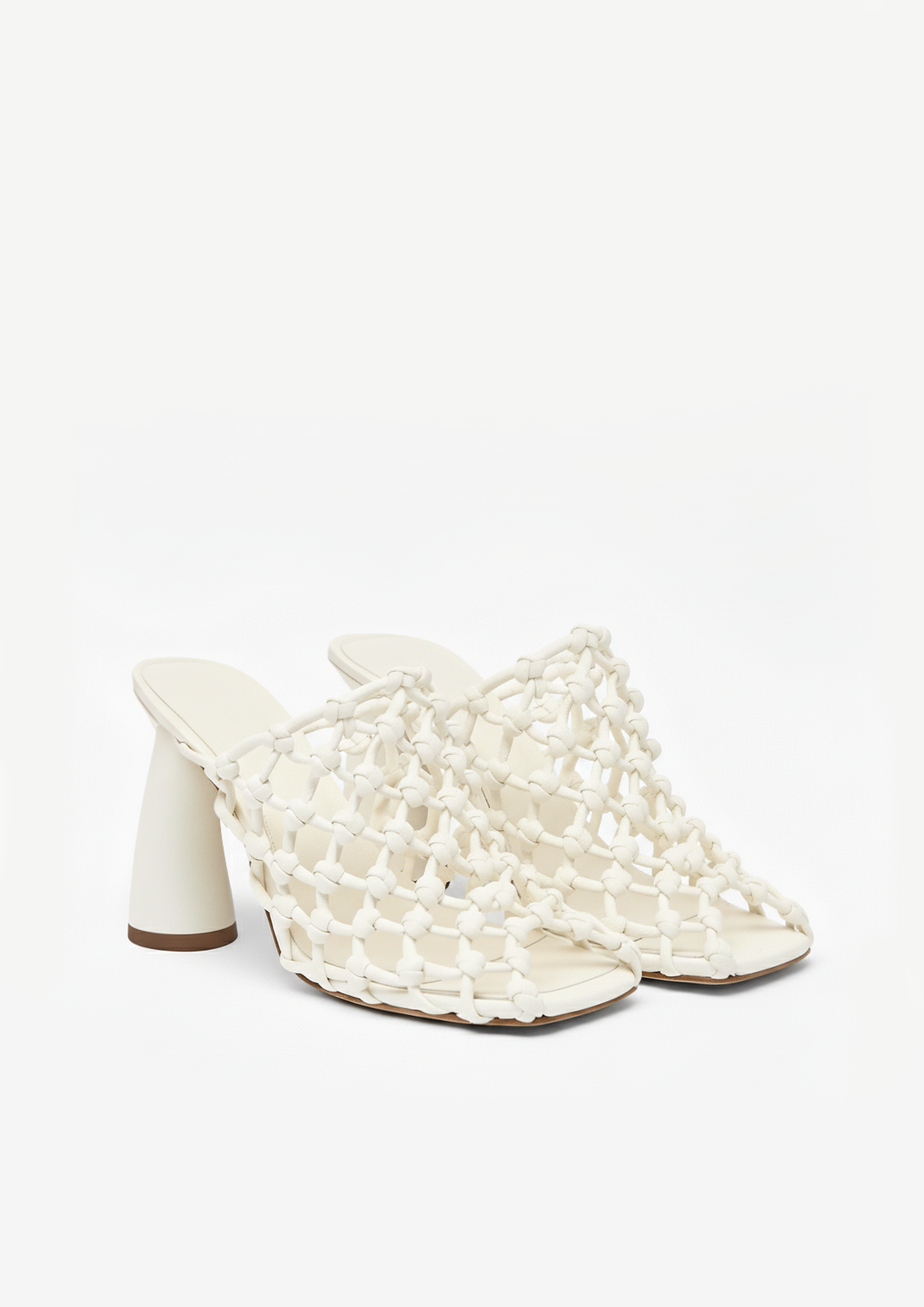 Aria Woven Mules – White