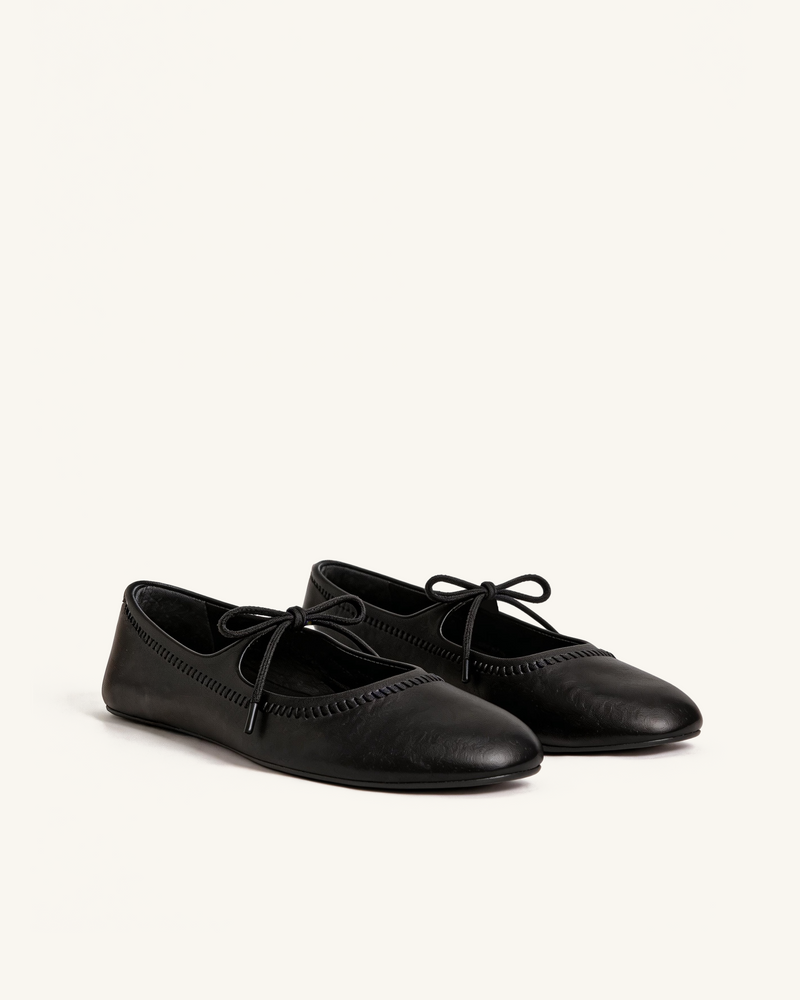 Emma Bow Flats – Black