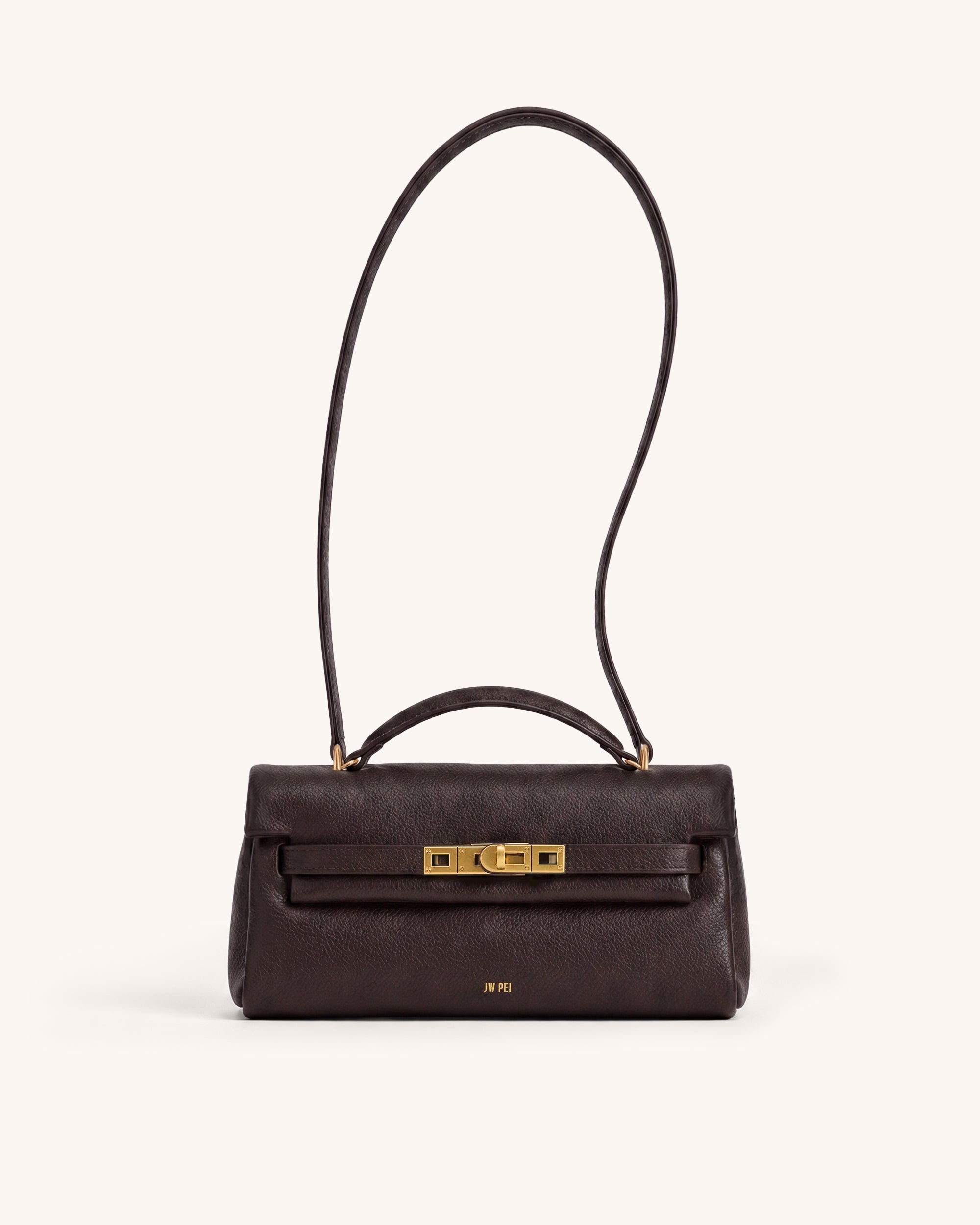 Noor East-West Shoulder Bag - Dark Brown