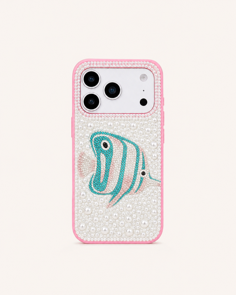Clownfish Imitation Pearl Phone Case - Pink