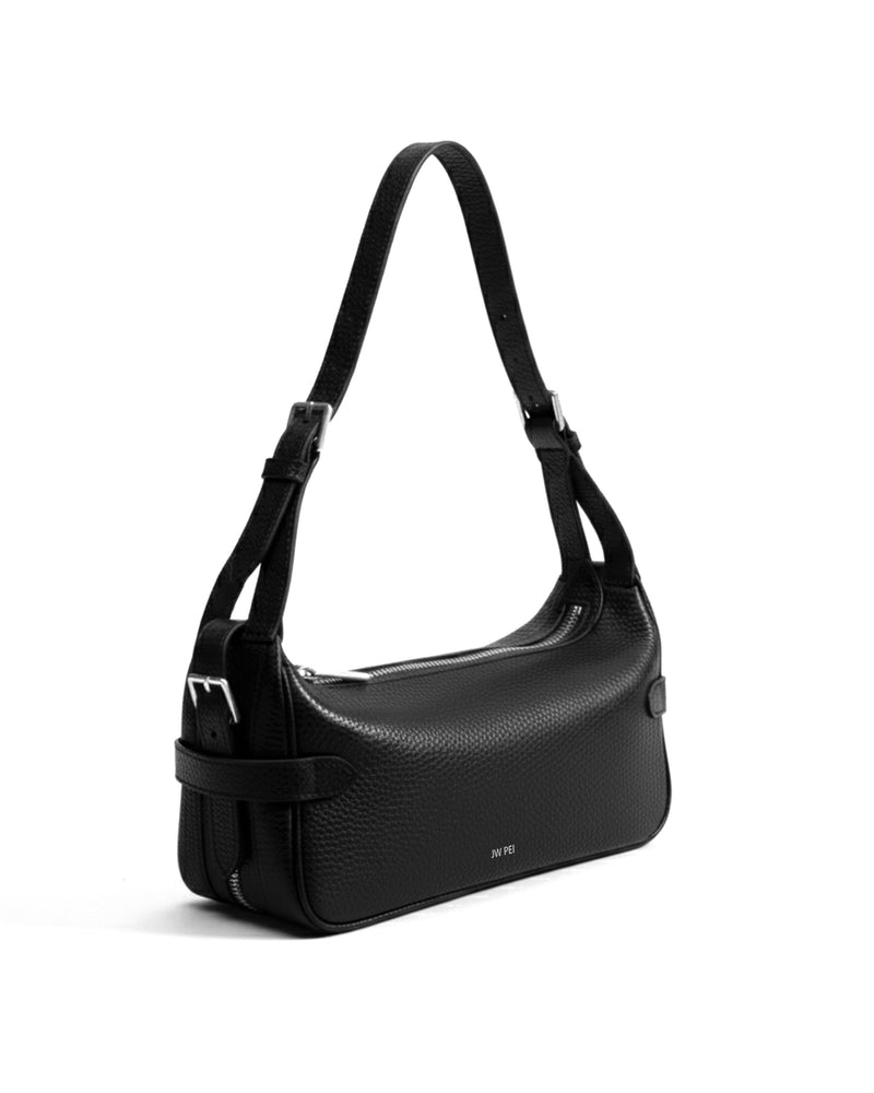 Alexis Textured Shoulder Bag - Black