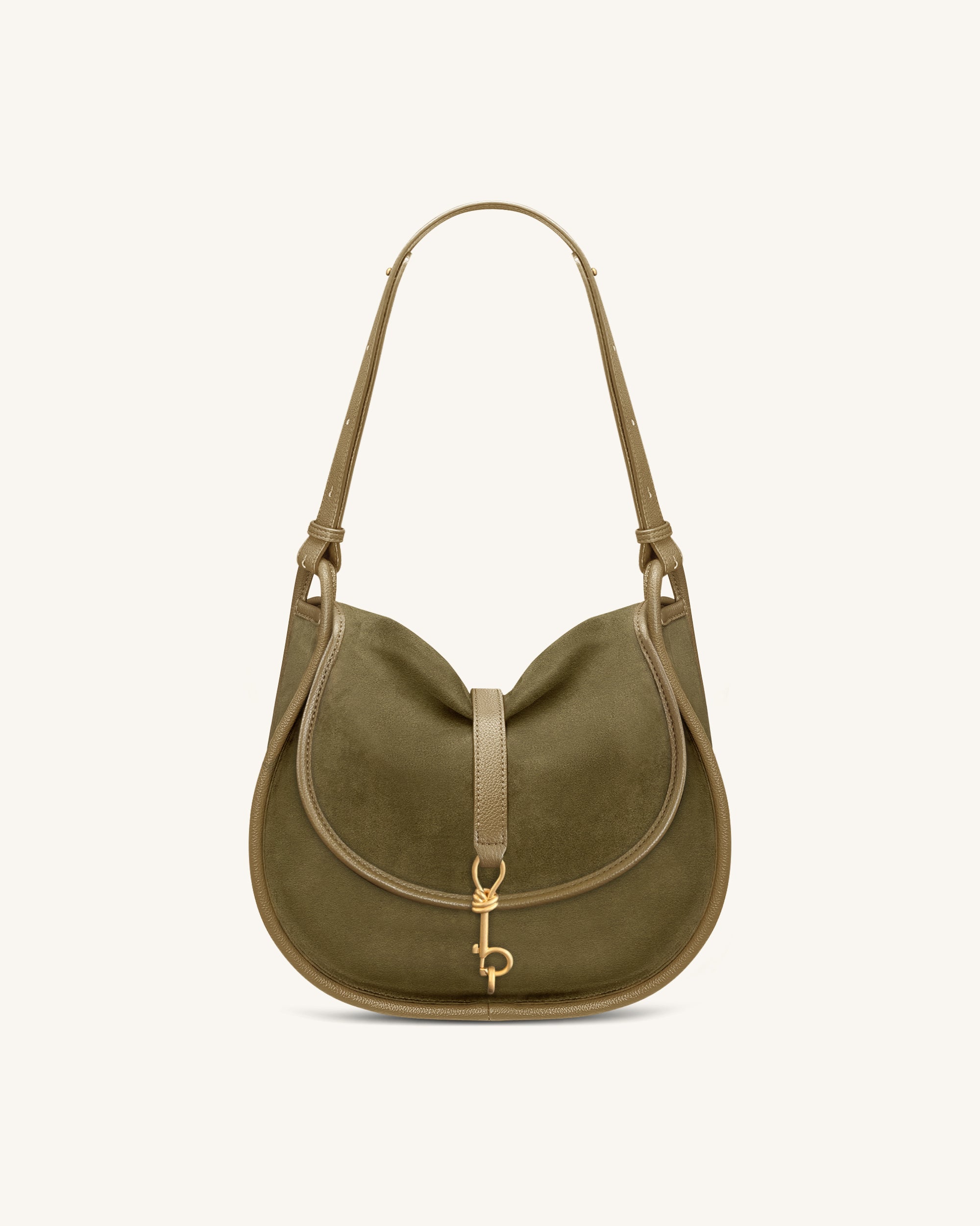 Arla Small Faux Suede Hobo Bag - Olive Green | JW PEI