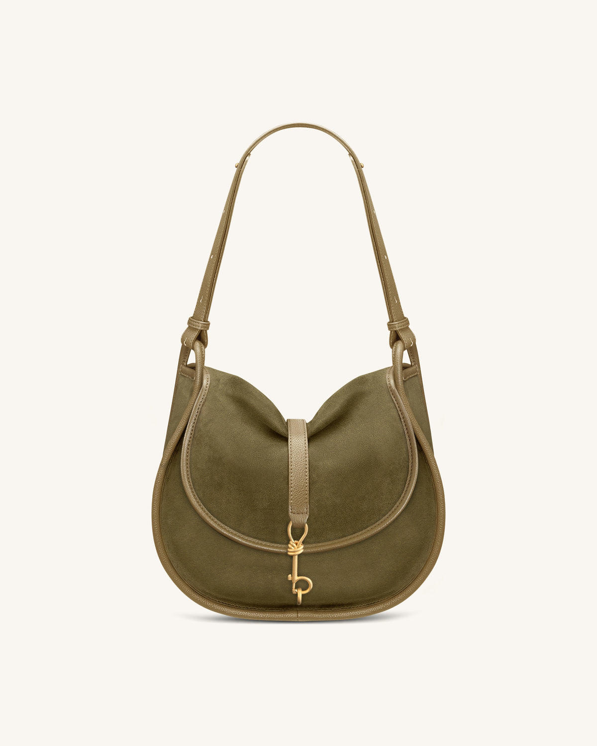 Arla Small Faux Suede Hobo Bag - Olive Green | JW PEI