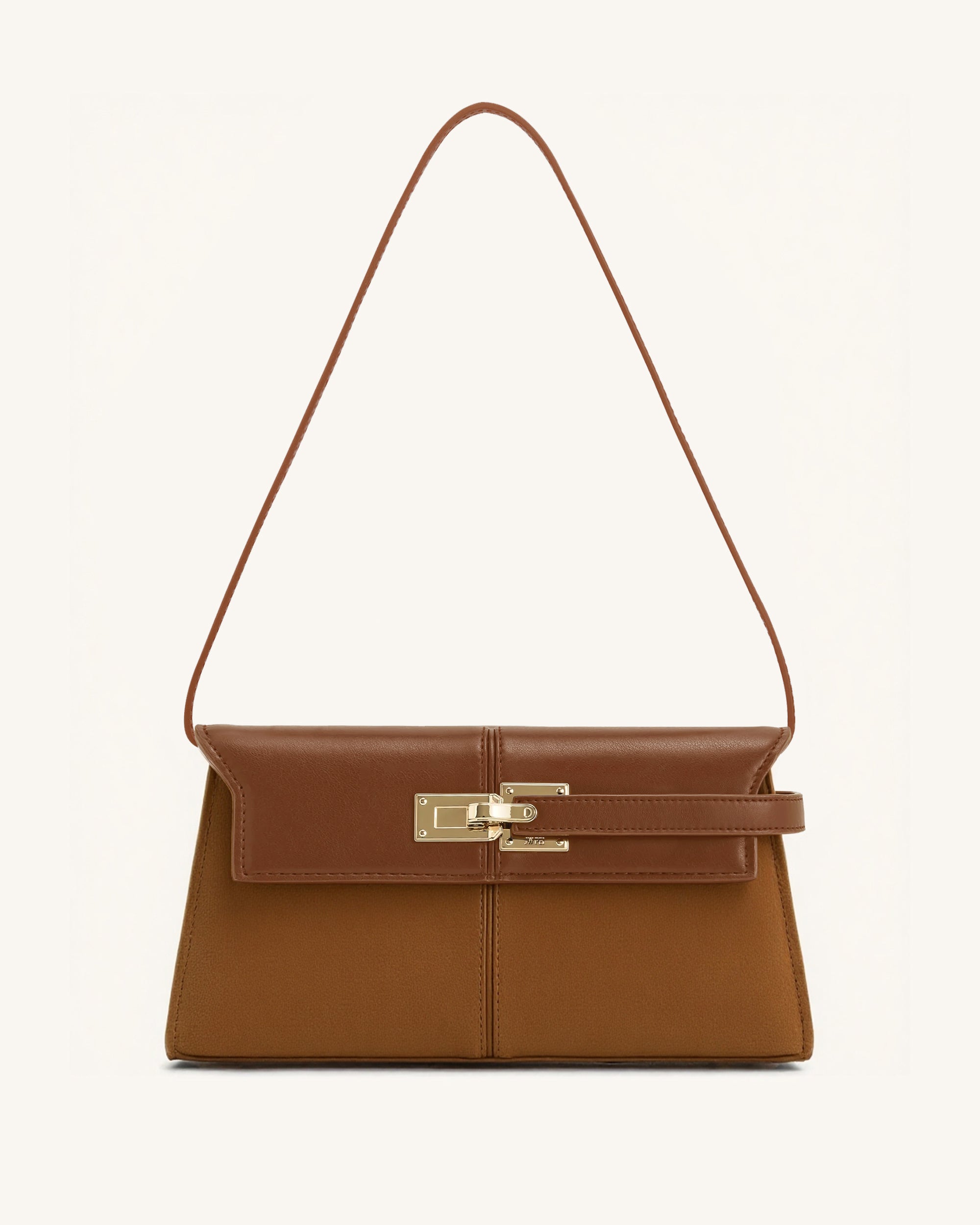 Ava Structured Shoulder Bag - Brown