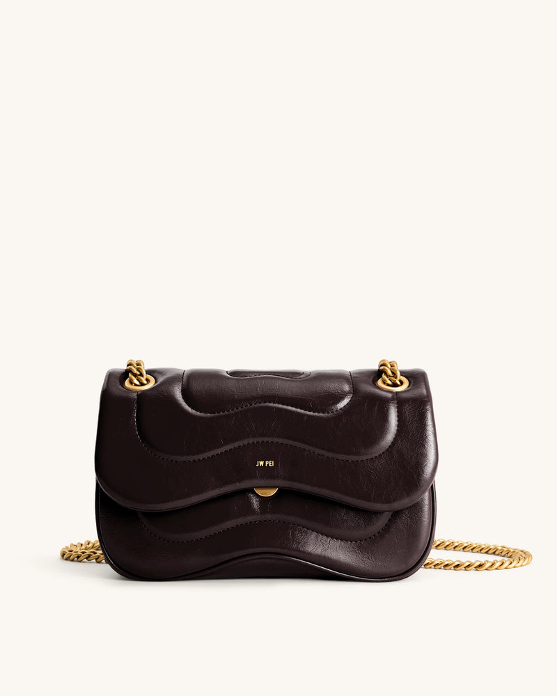 Tina Quilted Chain Crossbody - Deep Claret Brown