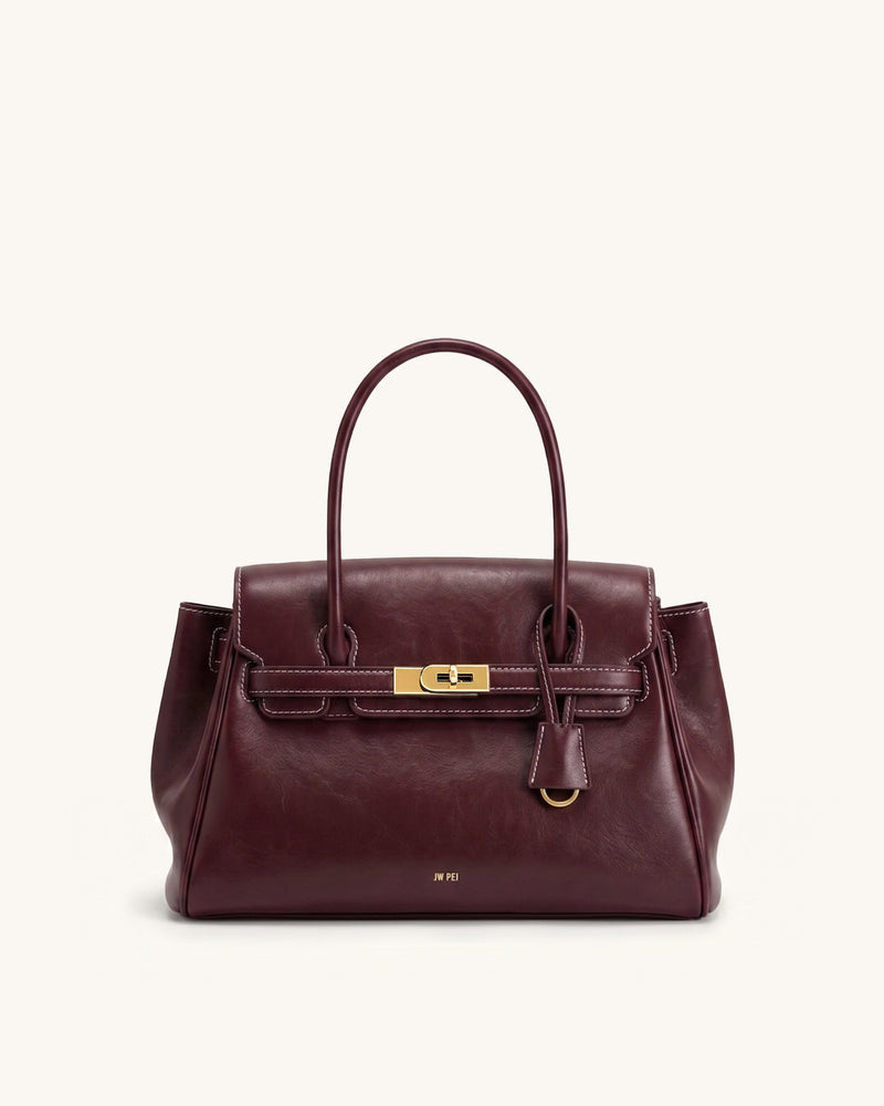 Yara Soft Satchel Bag - Burgundy