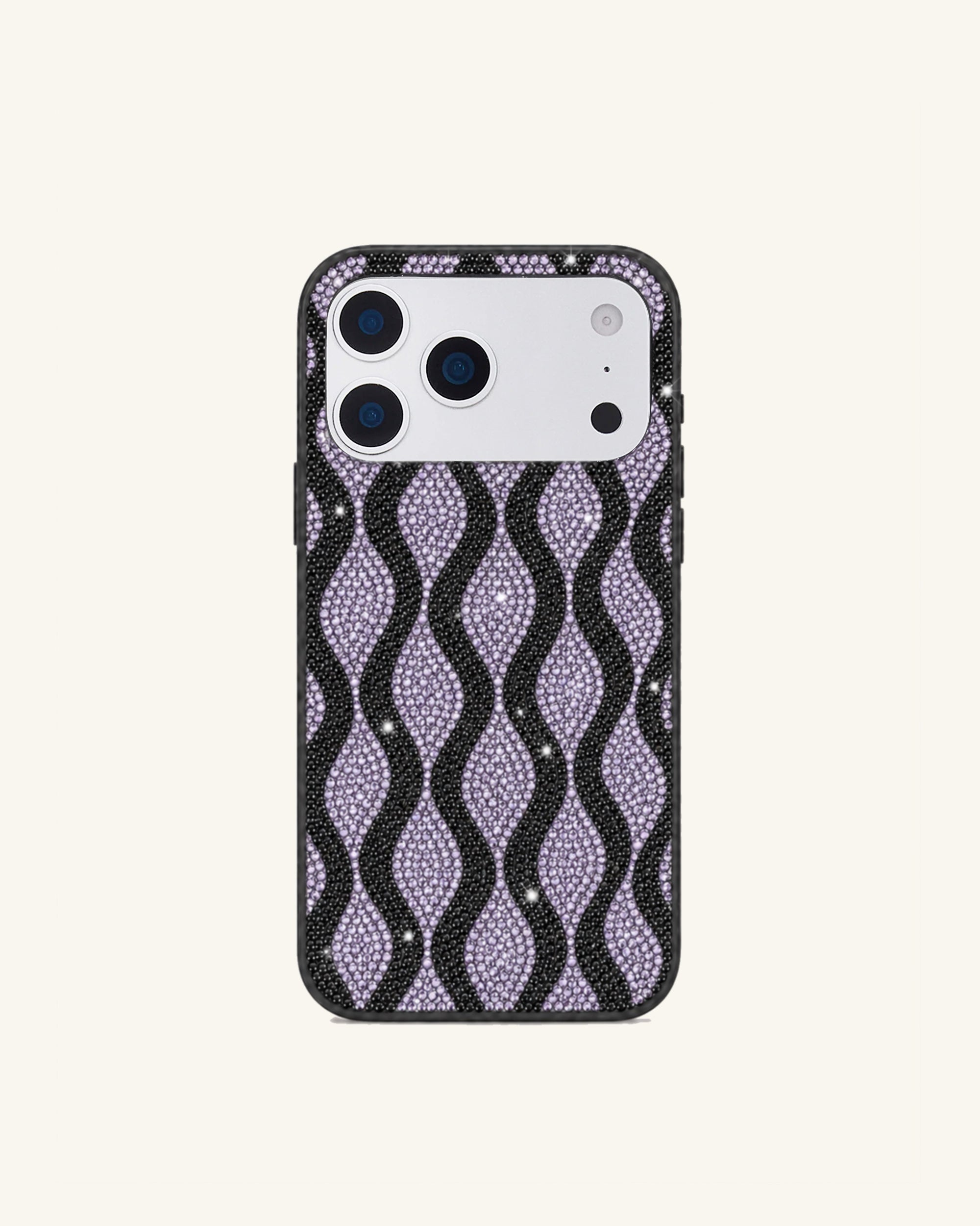 Wavy Rhinestone Phone Case – Purple