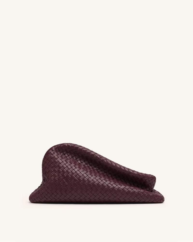 Harlee Woven Clutch - Burgundy