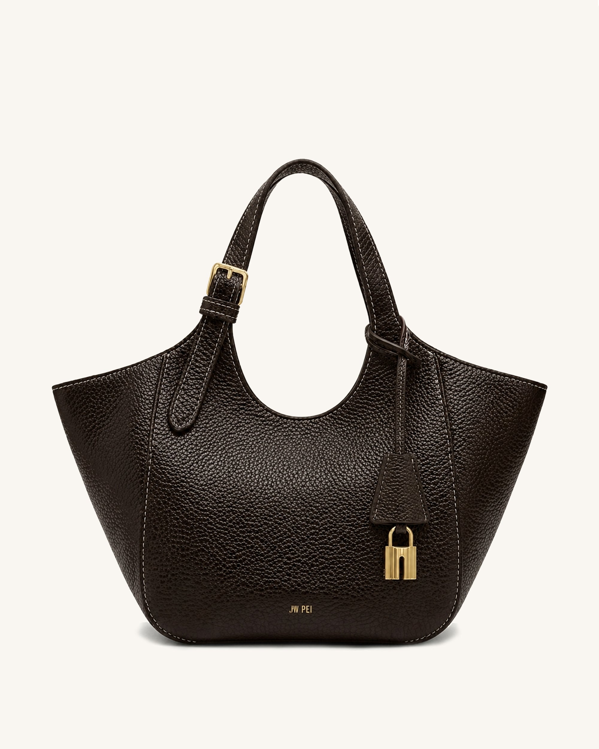 Ines Trapeze Tote Bag - Dark Brown