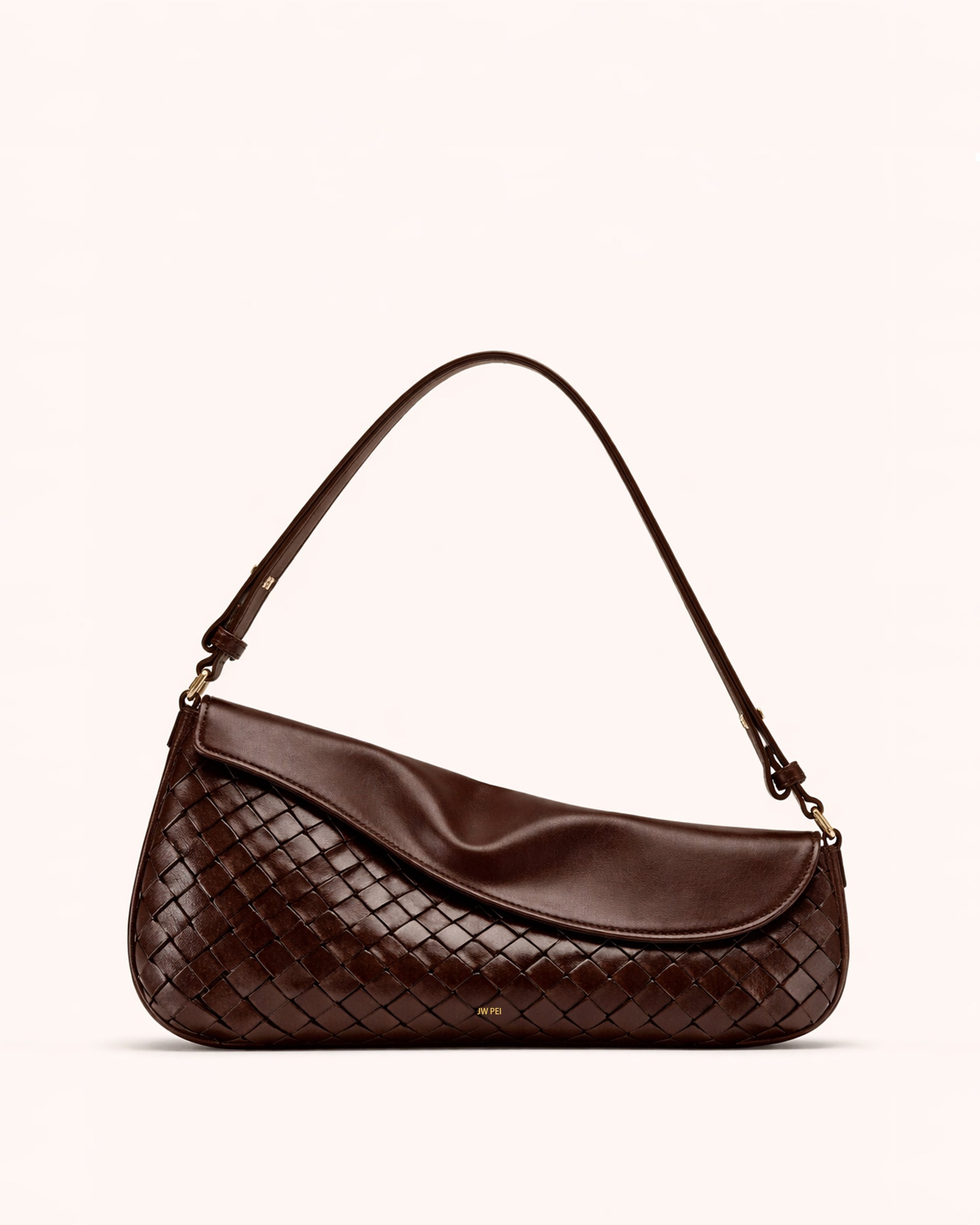 Luna Woven Shoulder Bag - Brown