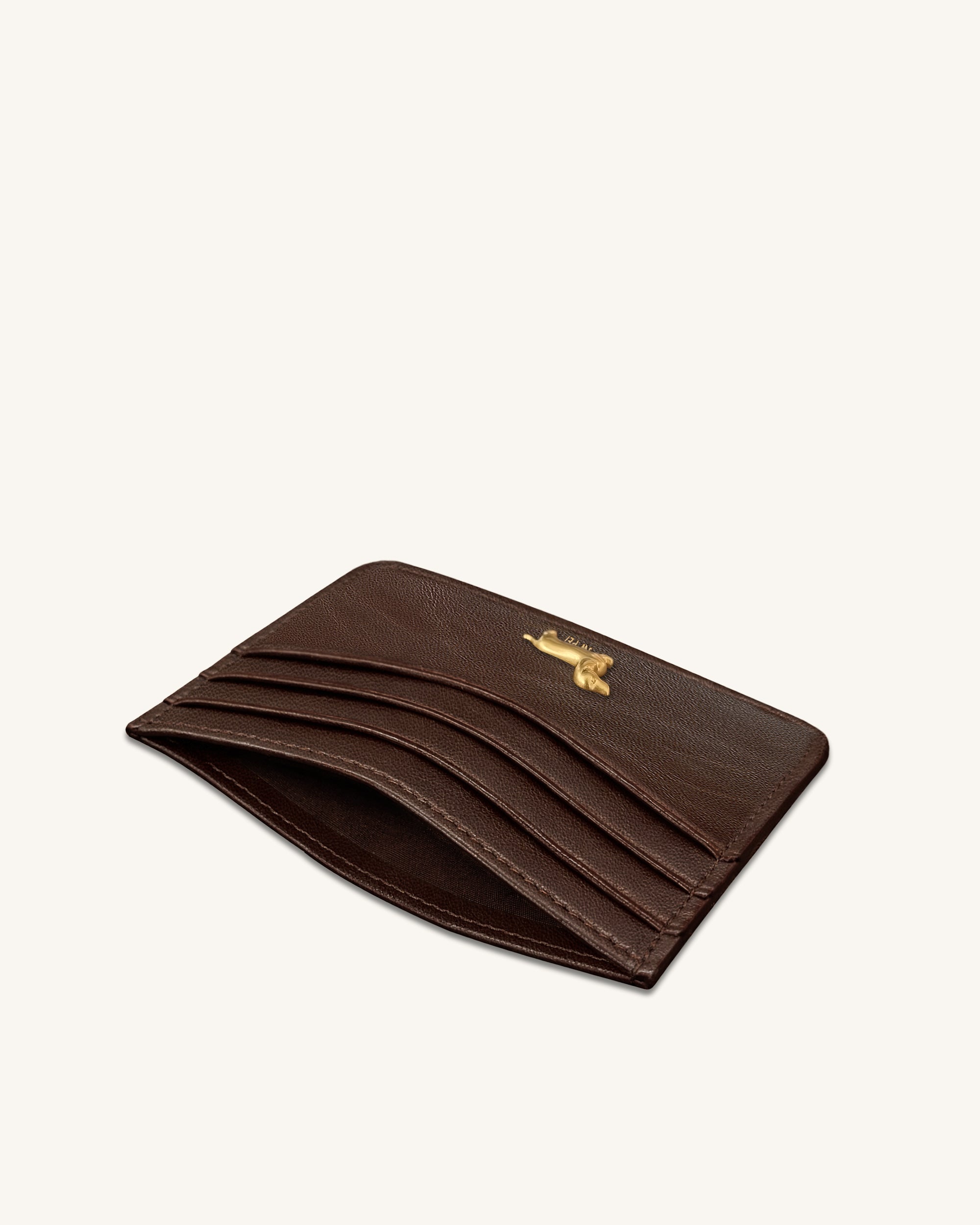 Maeve Dachshund Metal Emblem Card Holder - Chocolate | JW PEI
