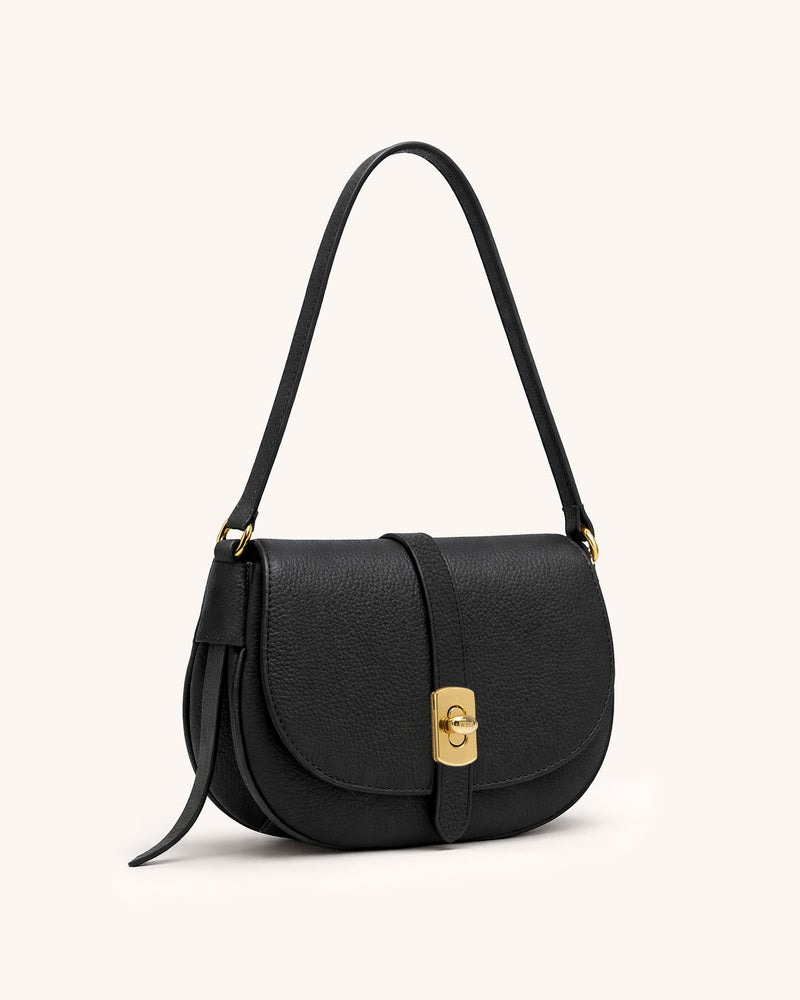 Ava Saddle Shoulder Bag - Black