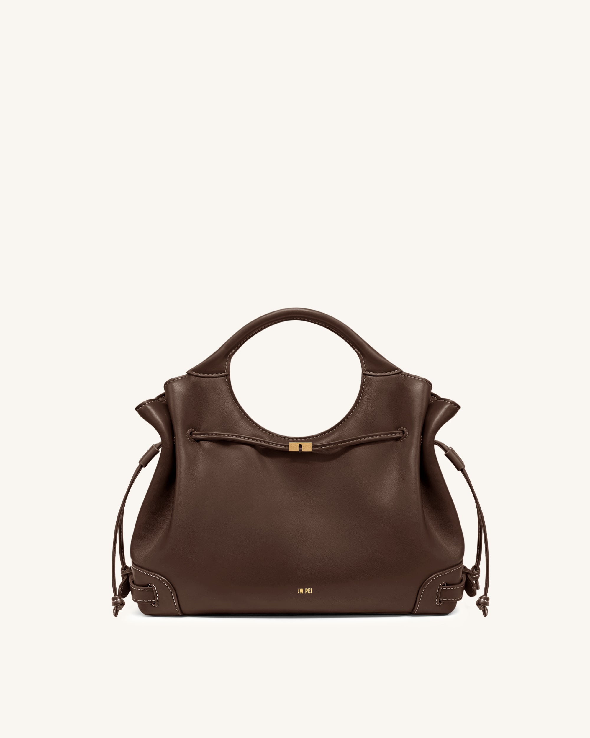 Elara Drawstring Tote Bag - Brown