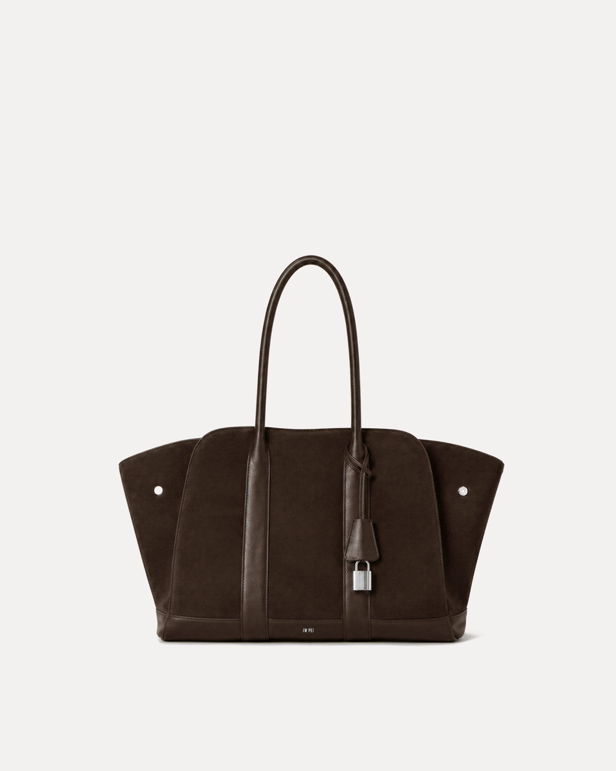 Harper Faux Suede Tote Bag - Brown