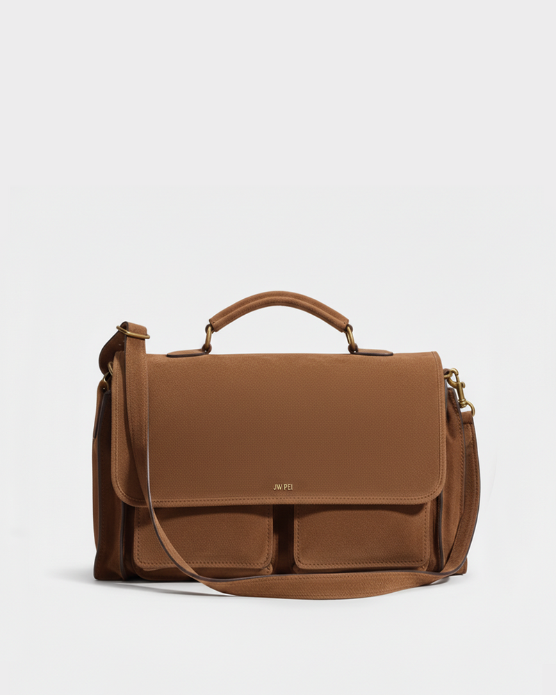 Riley Flap Satchel Crossbody Bag - Brown